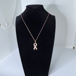 Elegant Rose Gold Ribbon Necklace